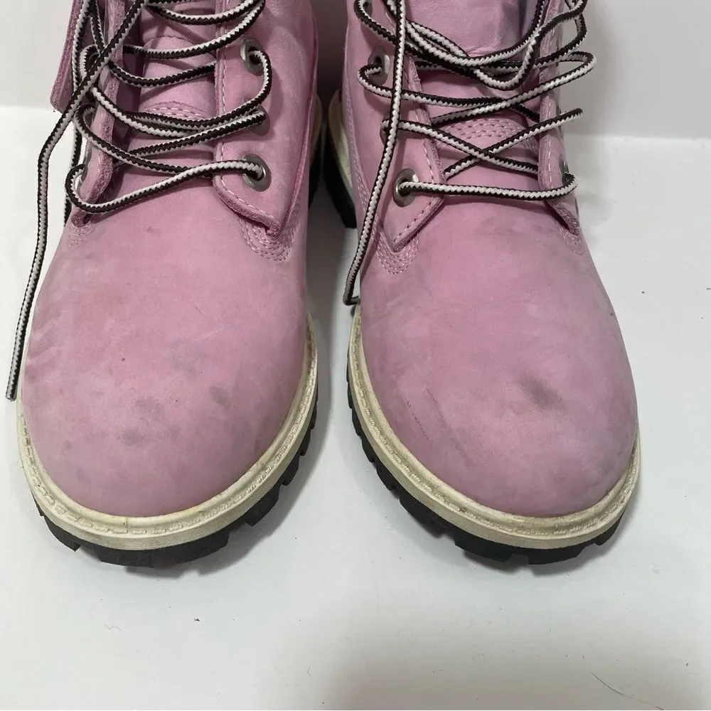 Timberland Pink & White Classic Leather Boots